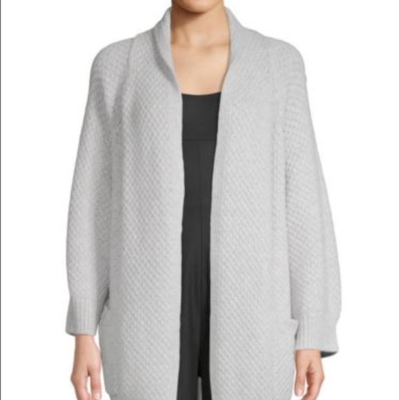 VINCE Cardigan Knit Wool Cashmere Cardigan Textured Pockets Chunky Gray Medium - Picture 1 of 9